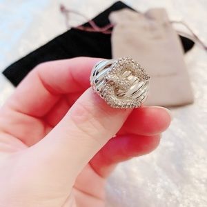 David Yurman Pavé Diamond Cable Buckle Ring